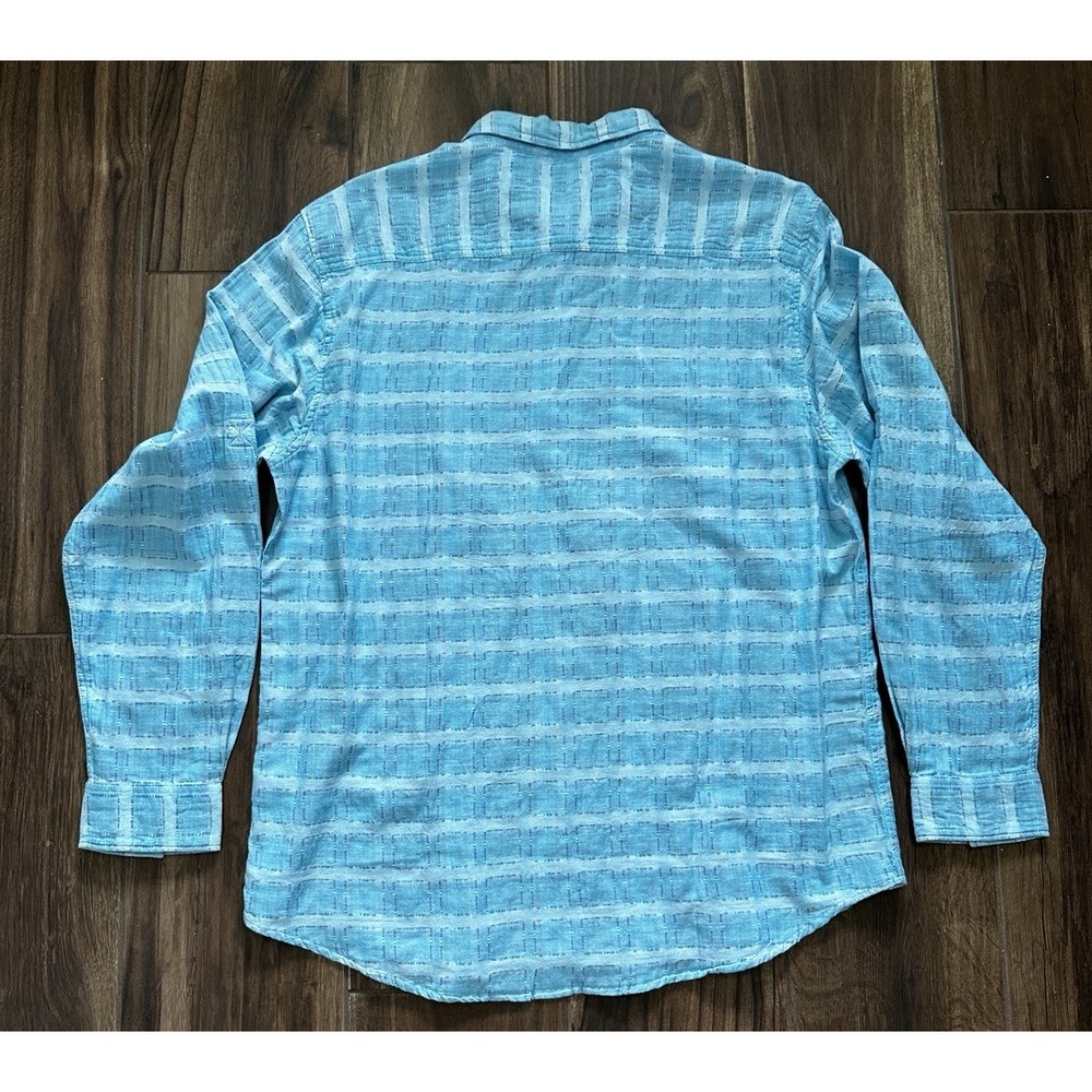 Carbon 2 Cobalt Shirt Men Large Blue Colorful Geometric Soft Flannel Lightweight - Picture 3 of 7